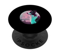 Border Collie Vaporwave Retrowave estética PopSockets PopGrip Adhesivo