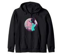 Border Collie Vaporwave Retrowave estética Sudadera con Capucha