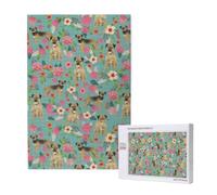 Border Terrier con Estampado Floral, 1000 Piezas, Juego de Rompecabezas para Adultos, Rompecabezas desafiantes.