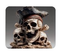 Bordes Cosidos Alfombrilla de Ratón Cráneos Piratas Hueso Alfombrilla Gaming Tapete de Juego 25x30cm para Jugadore,PC,Trabajo
