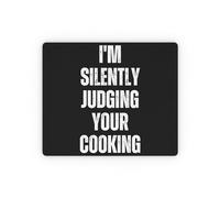 Bordes Cosidos Alfombrilla de Ratón, Dicho Gracioso: Estoy juzgando en Silencio a tu Marido Cocinero Chef de Cocina Alfombrilla Antideslizante Gaming Mouse Pad 25X30cm para Trabajo Laptop