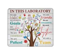 Bordes Cosidos Alfombrilla de Ratón, En Este Laboratorio Somos útiles Somos Amigos Cita Alfombrilla Base de Goma Tapete de Juego 25X30cm para Trabajo Laptop PC