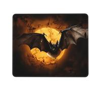 Bordes Cosidos Alfombrilla de Ratón, Murciélago de Halloween Alfombrilla Eco-Friendly Mouse Mat 25X30cm para Ratón Juegos Trabajo
