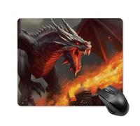 Bordes Cosidos Alfombrilla De Ratón para Juegos Guerra De Dragones Y Humanos Impresa 25X30Cm, Alfombrilla De Ratón Eco-Friendly Tapete De Juego para Ordenador Gamers Trabajo