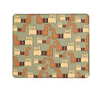 Bordes Cosidos Alfombrilla de Ratón, Textura de Dibujos Animados de Gato, patrón de Gatito Garabato Alfombrilla Eco-Friendly Mouse Mat 25X30cm para Laptop Trabajo Oficina