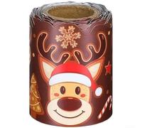 Bordes decorativos para tablón de anuncios de Navidad con motivos festivos de casa y renos, proporcionando una amplia cobertura para exhibiciones navideñas en aulas y oficinas (D)