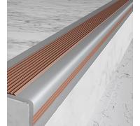 Bordes para escaleras y tiras protectoras para peldaños, antideslizantes e impermeables, para bordes de escaleras interiores y exteriores(Brown,1.2cm)