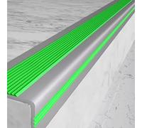 Bordes para escaleras y tiras protectoras para peldaños, antideslizantes e impermeables, para bordes de escaleras interiores y exteriores(Green,1cm)