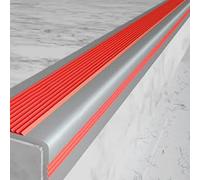 Bordes para escaleras y tiras protectoras para peldaños, antideslizantes e impermeables, para bordes de escaleras interiores y exteriores(Red,1.2cm)