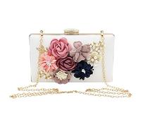Bordhap Bolsa Clutch de Mujer Monedero de Fiesta Floral Bolsos de Noche de Boda,