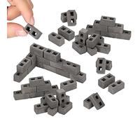 Bordhap Paquete de 60 Bloques de Cemento Escala 1/12 Mini Ladrillos de HormigóN en Miniatura PequeñOs Accesorios para Casa de MuñEcas de Paisajismo