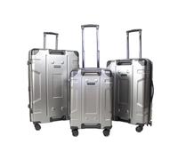 Bordlite Maleta de cabina ligera de ABS rígida, ruedas giratorias de 360°, equipaje de viaje expandible, bloqueo TSA, gris, Full set, Informal