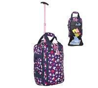 Bordlite Ryanair - Bolsa de viaje con ruedas aprobada para niños, 20 L, asa extensible, bolsa de viaje con múltiples bolsillos, 40 x 20 x 25 cm, mariposa