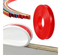 Bordo autoadesivo da 5 metri,tira de sellado de borde en forma de U, tira de borde para encimera de cocina, anticolisiones a prueba de golpes para mesa de armario de bricolaje (16mm,red)