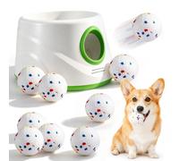 BORDRISE Máquina para lanzar pelotas de perro con 9 pelotas de tenis E-TPU
