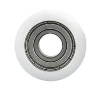 BORDSTRACT 4 Piezas polea redonda con ranura en U, 12x37x14mm recubierta de plástico POM, capacidad de carga 258 lb, para herrajes de puertas ventanas y cajones