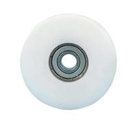 BORDSTRACT 4 Piezas polea redonda con ranura en U, 8x50x12mm R=2.5mm recubierta de plástico POM, capacidad de carga 218 lb, para herrajes de puertas ventanas y cajones