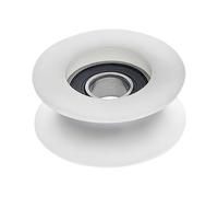 BORDSTRACT 6 Piezas polea redonda con ranura en U de color blanco, 8x32x13mm recubierta de plástico POM, capacidad de carga 86 lb, para herrajes de puertas ventanas y cajones