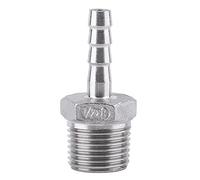 BORDSTRACT Accesorios de espiga para manguera SS304 Rosca macho acero inoxidable Conector cola manguera espiga BSP 1/8"~3/4" para conectar tubería de aire, tubería de combustible, tubería (1/2×8mm)