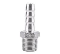 BORDSTRACT Accesorios de Espiga para Manguera SS304 Rosca Macho Acero Inoxidable Conector Cola Manguera Espiga BSP 1/8"~3/4" para conectar tubería de Aire, tubería de Combustible, tubería (3/8×10mm)