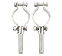 BORDSTRACT Clamp On Oar Locks, No Drill Side Mount Design, 1 Pair Oar Socket, 1 3/8in-1 3/4in ID, Polished 316 Steel for Boat and Small Vessels