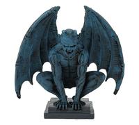 BORDSTRACT Estatua de gárgola alada, Adorno de Escultura de gárgola de Resina para el hogar, jardín, Taller (Azul)