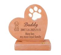 BORDSTRACT Lápida para Perros, Escultura de Resina en Forma de corazón para Marcador de Tumbas de Perros, Regalo Conmemorativo de simpatía por Mascotas para jardín y Patio al Aire