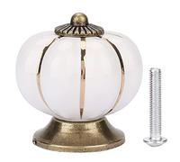 BORDSTRACT Manija del gabinete, pomos de cajón de calabaza de cerámica Manijas decorativas de la puerta para gabinetes Gabinete cajones Hardware de muebles de cocina Habitación de los niños(blanco)