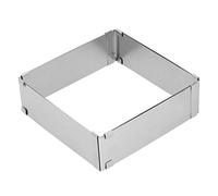 BORDSTRACT Molde de Pastel Cuadrado Ajustable, Marco Para Hornear Cortador de Lata de Pastel Rectangular de Acero Inoxidable Para Tiramisú de Mousse(Large (16~28cm))