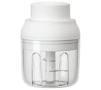 BORDSTRACT Picadora de ajos eléctrica, mini picadora de verduras portátil, carga USB, máquina trituradora de ajos inalámbrica de 3 cuchillas para carne, ajo, jengibre, cebolla (White)