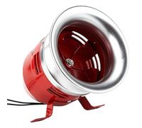 BORDSTRACT Sirena de Motor Industrial MS-390 DC 12V | Bocina de alarma de aluminio rojo|110dB|≥1000RPM|Montable en pared|Para sistemas de fábrica, escuela y seguridad