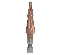 BORDSTRACT Spiral Step Drill Bit Accurate Positioning 118 Degree X Shaped Opening Design M35 High Speed Steel Hex Step Bit