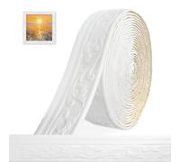Bordüre autoadhesiva 3D para pared - 10 m x 8 cm x 5 mm - Tiras decorativas autoadhesivas, impermeables, para bordes de paredes, listones autoadhesivos, tiras de borde en rollo para líneas de esquinas