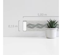 Bordura Con Efecto Brillante Y Patrón De Olas - Blanco, Negro