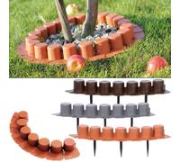 Bordura jardín 4 paquetes plástico terracota 16,20m césped