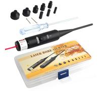 Bore Sighter, kit de visera de taladro, calibre 177 hasta .50, con caja de transporte ligera, borrosa, negro, mate, aleación de aluminio de alta calidad, colimador de punto rojo para calibración