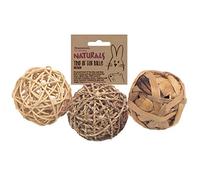 BOREDOM BREAKERS Rosewood Naturals Trío de Bolas Divertidas, Juguetes para Animales pequeños