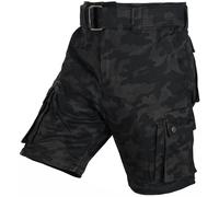Bores Camo Cargo Shorts, Camuflaje negro, Talla 34