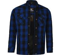 Bores Lumberjack Premium Camisa de moto, Azul oscuro/negro, Talla M