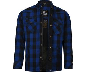 Bores Lumberjack Premium Camisa de moto, Azul oscuro/negro, Talla M