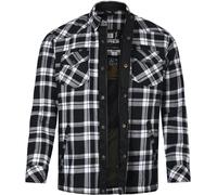 Bores Lumberjack Premium Camisa de moto, Negro/Blanco, Talla 4XL