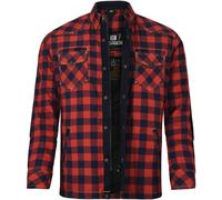 Bores Lumberjack Premium Camisa de moto, rojo/azul, Talla S
