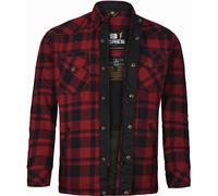 Bores Lumberjack Premium Camisa de moto, rojo/negro, Talla S