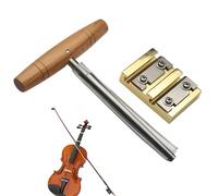 Bores para violín, herramienta de reparación de tobillo de acero inoxidable resistente con mango de madera, herramienta de reparación de violín 3/4 y 4/4, para violín, violonchelo, bajo, instrumento