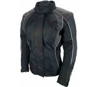 Bores Shanon Chaqueta textil de la motocicleta de las mujeres, negro-gris, tamaño 2XL