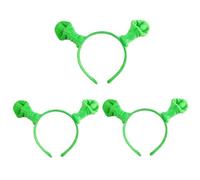 BORFUE 3 diademas de orejas de monstruo verdes de felpa, diadema de ogro verde, lindas orejas de vestir para Halloween, cosplay