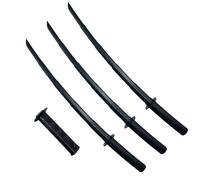 BORFUE 3 espadas samuráis retráctiles impresas en 3D por gravedad samurái para cosplay, modelo de juguetes, cuchillo, espada telescópica, creativa, descompresión, juguete complicado, color negro