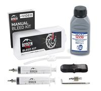Borgen Kit de purgado para Frenos de Disco AVID y SRAM | Para purgar AVID Elixir y otros modelos; incluye 250 ml de líquido de frenos DOT 5.1 para frenos de disco SRAM.