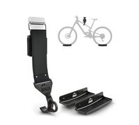 Borgen Soporte de pared con riel para bicicleta, negro, hasta 32 kg | Compatible con E-Bike, MTB y carretera; gancho de goma antirrayaduras, montaje estable y compacto para ahorrar espacio.