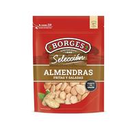 Borges - Almendras Guara Fritas y Saladas Selección Borges - Con alto contenido en vitamina E, Fósforo, Magnesio, Hierro y Calcio - Frutos Secos sin Gluten - Paquete de 160 gramos.